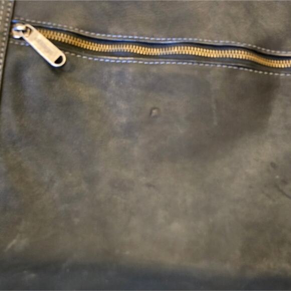 eBags Black Leather Messenger Crossbody Computer Bag - Picture 12 of 13